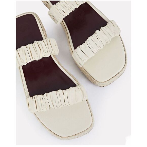 Staud maya ruched slip on espadrille sandals l flats - shoes sz 10/11 41 - Picture 1 of 12
